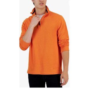 Club Room Mens 1/4 Zip Mock Neck Pullover Sweater Roasted Pumpkin Size XL NWT